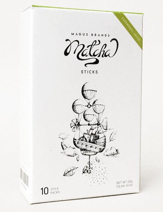 Magus Brands MatchaSticks Organic Ceremonial Grade Matcha to Go | 10-Count | 2g per Stick | 100% Pure Organic...