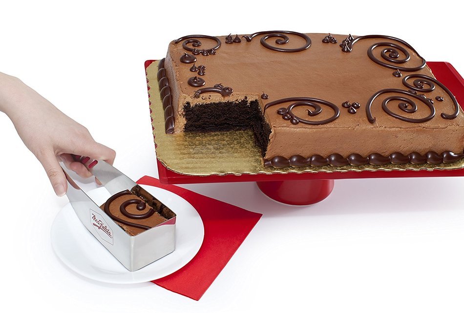 Mrs. Fields Bakeware Slice N Easy Stainless Steel Square Cake Cutter, Silver N3