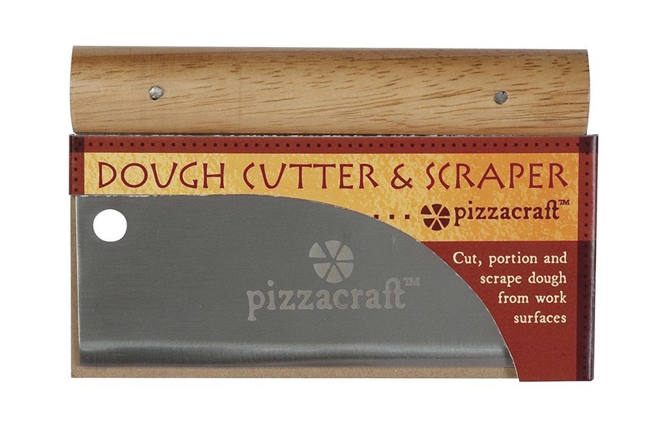 Pizzacraft 6" x 3" Hardwood Handled Pizza Dough Scraper and Cutter (Stainless Steel) - PC0207 N3
