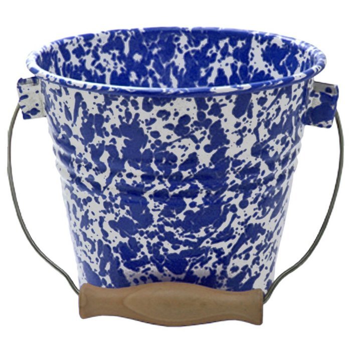 Enamelware Small Pail - Solid White with Red Rim N5
