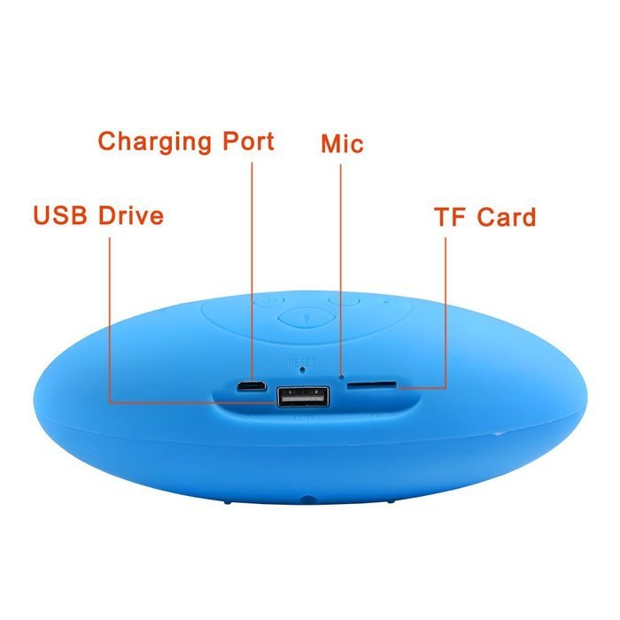 Mini Rugby Shape Wireless Bluetooth Speaker Support USB Drive/TF Card/Hands-free Call (Blue) N4