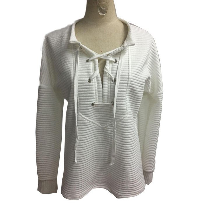 AIMTOPPY New Womens Casual Long Sleeve Hoodie Sweatshirt Jumper Pullover Tops Shirt Coat (XL, White) N5