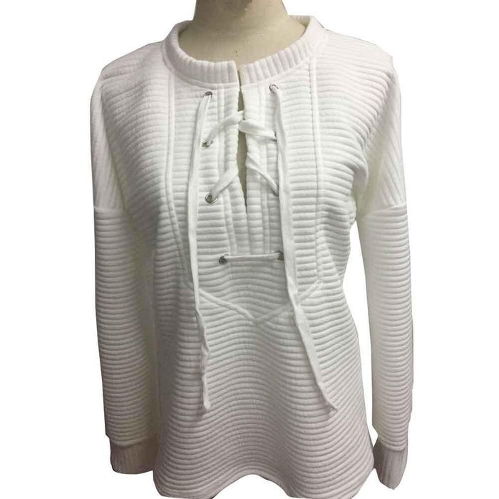 AIMTOPPY New Womens Casual Long Sleeve Hoodie Sweatshirt Jumper Pullover Tops Shirt Coat (XL, White) N9