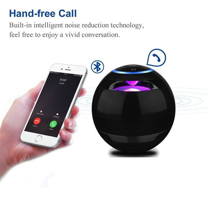 VICTORSTAR@ Wireless Bluetooth Speakers With Subwoofer Mini Round Hi-Fi Speaker Portable Speakers For Hands-Free... N7