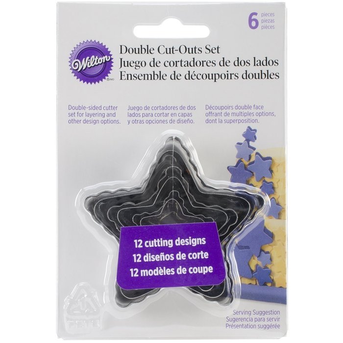 Wilton 417-2581 6-Piece Nesting Fondant Double Sided Cut Out Cutters, Round N4