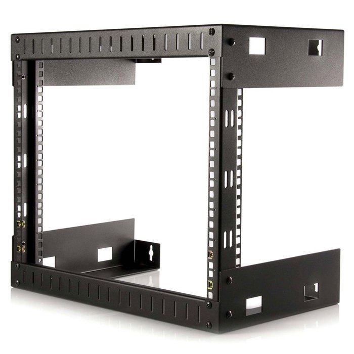 StarTech RK812WALLO 8U Open Frame Wall Mount Equipment Rack - 12-Inch Deep (Black)