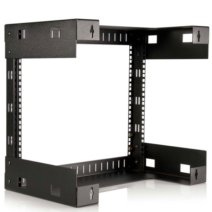 StarTech RK812WALLO 8U Open Frame Wall Mount Equipment Rack - 12-Inch Deep (Black) N4