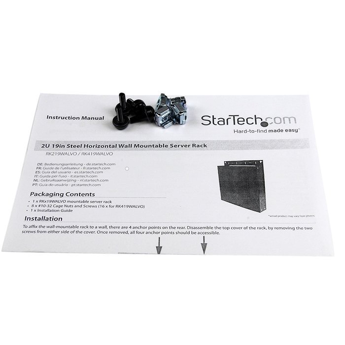 StarTech RK812WALLO 8U Open Frame Wall Mount Equipment Rack - 12-Inch Deep (Black) N23