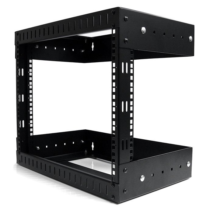 StarTech RK812WALLO 8U Open Frame Wall Mount Equipment Rack - 12-Inch Deep (Black) N36