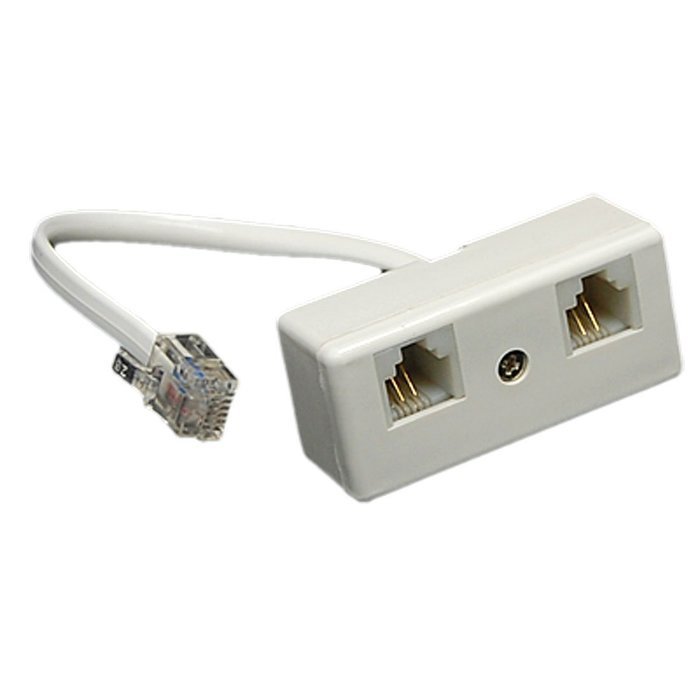 Uxcell 2-Way RJ11 US Telephone Plug to RJ11 Socket Adapter and Splitter for Landline Telephone