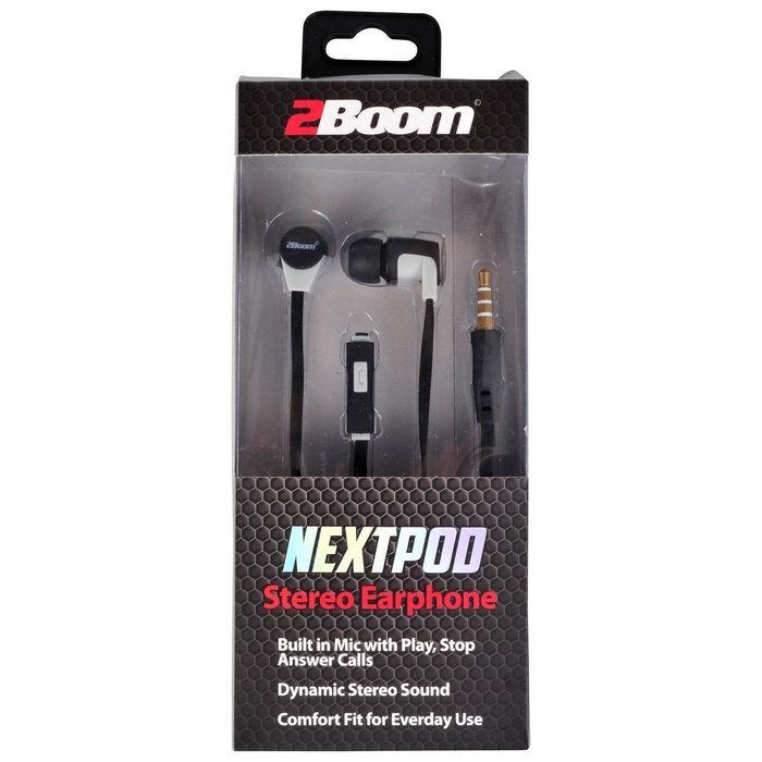 2BOOM Next Pod Wired Earbuds with Microphone and Volume Control Blue N8