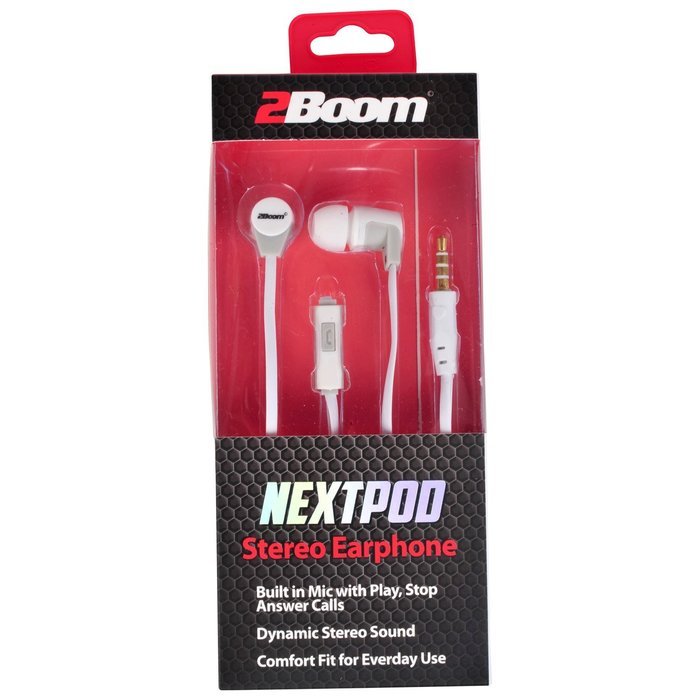 2BOOM Next Pod Wired Earbuds with Microphone and Volume Control Blue N11