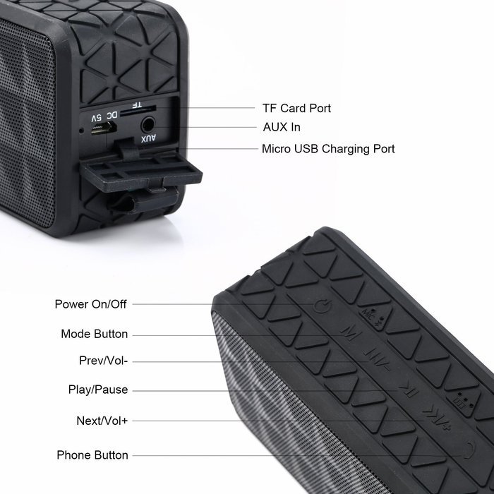 Kingstar Outdoor Sports Bluetooth Speakers,Portable Square Waterproof Wireless Ultra Stereo 4.0 Rechargeable Shower... N4
