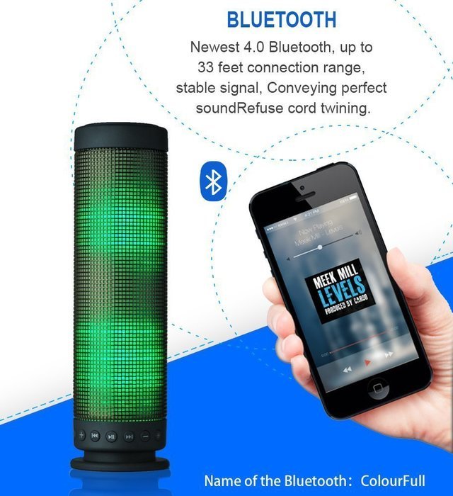 WEMELODY Wireless LED Bluetooth Portable Dream Speaker with TF Card Sound Quality 4.0 Tech and Polymer Lithium... N4