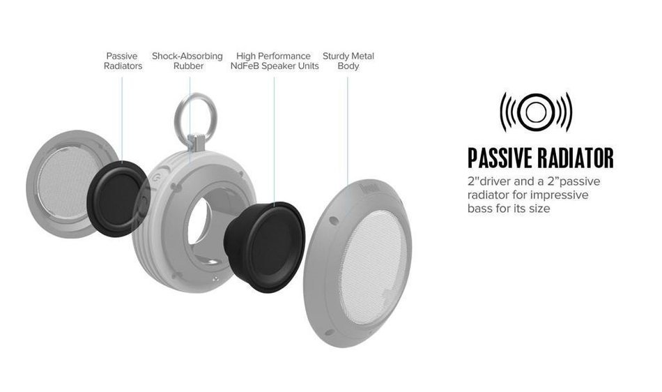Divoom Voombox Travel Outdoor Water Resistant Bluetooth Portable Speaker with Microphone for Android Devices -... N14