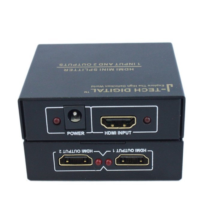 J-Tech Digital JTD-MINI-1x2SP 2 Port 1X2 Powered Hdmi Super Mini Splitter for Full Hd 1080P with 3D Capability N2