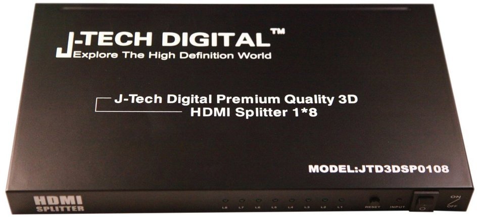 J-Tech Digital JTD-MINI-1x2SP 2 Port 1X2 Powered Hdmi Super Mini Splitter for Full Hd 1080P with 3D Capability N5