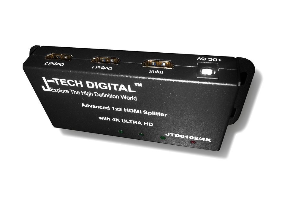 J-Tech Digital JTD-MINI-1x2SP 2 Port 1X2 Powered Hdmi Super Mini Splitter for Full Hd 1080P with 3D Capability N12