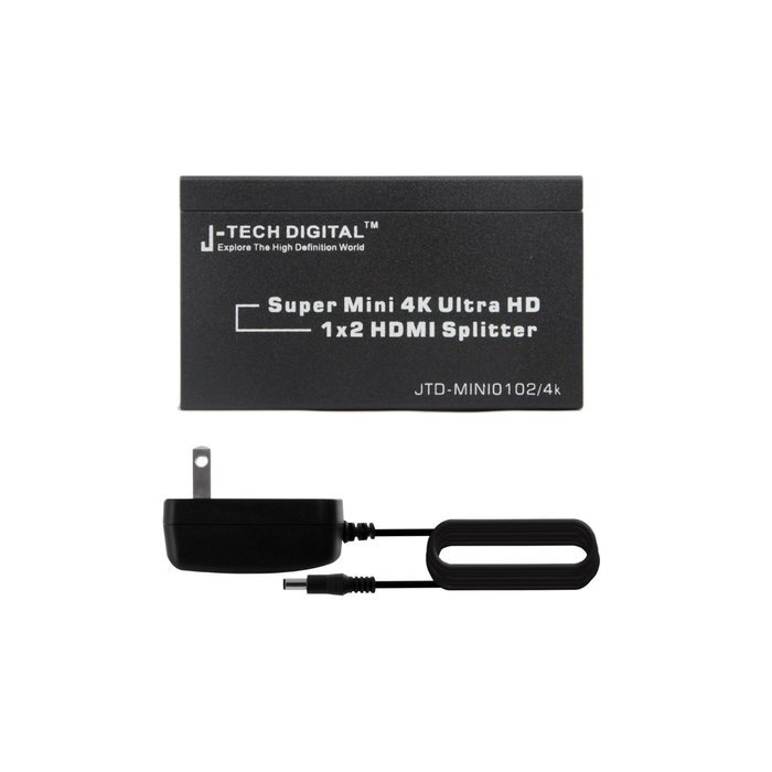 J-Tech Digital JTD-MINI-1x2SP 2 Port 1X2 Powered Hdmi Super Mini Splitter for Full Hd 1080P with 3D Capability N16