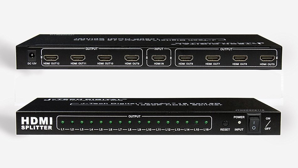 J-Tech Digital JTD-MINI-1x2SP 2 Port 1X2 Powered Hdmi Super Mini Splitter for Full Hd 1080P with 3D Capability N24