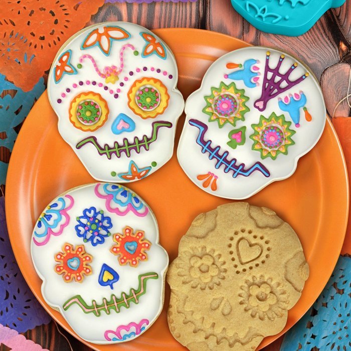 Fred & Friends SWEET SPIRITS Day of the Dead Cookie Cutter/Stampers, Set of 4 N2