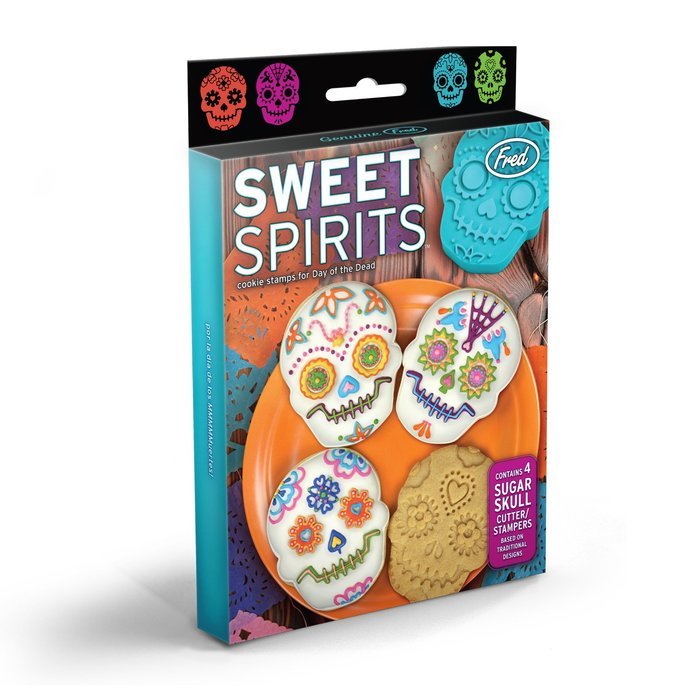 Fred & Friends SWEET SPIRITS Day of the Dead Cookie Cutter/Stampers, Set of 4 N3