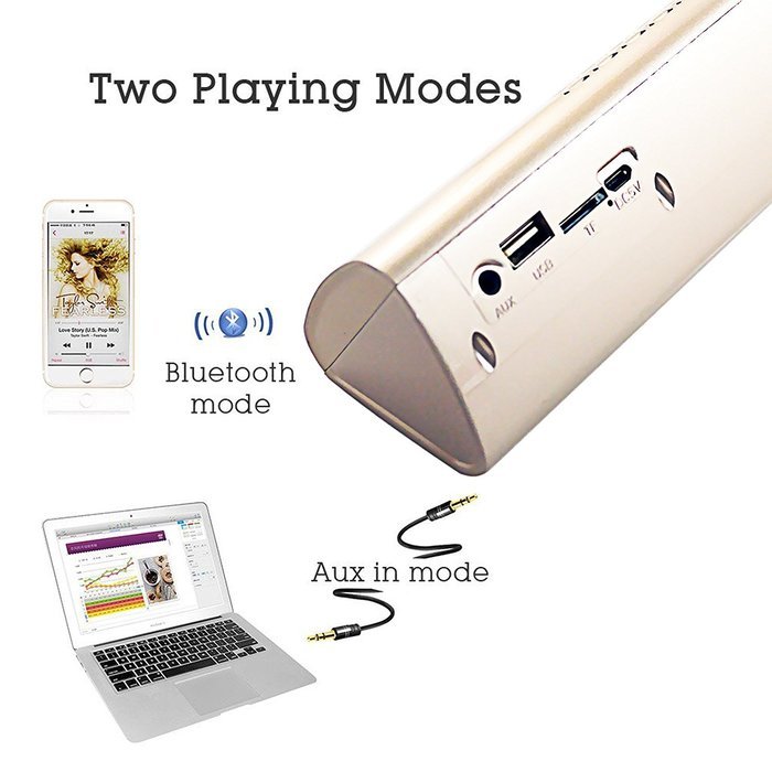 Teastar Wireless Bluetooth Speaker Portable Bass Hifi With Microphone Handsfree Support MicroSD TF Card FM Radio... N3