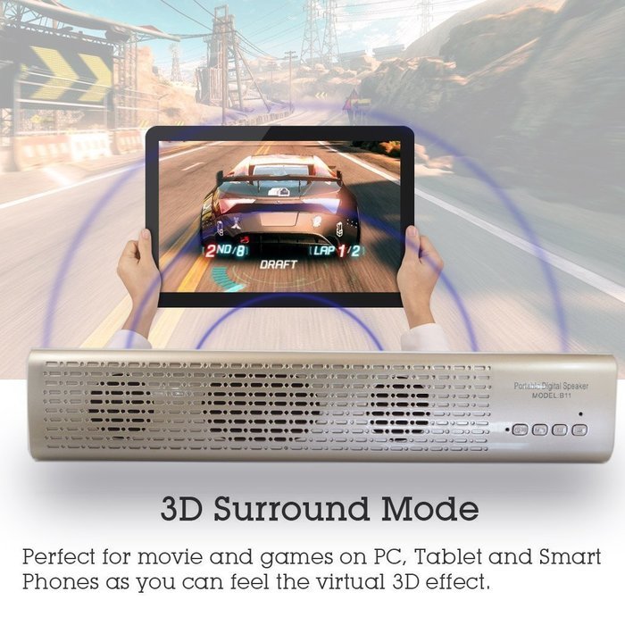Teastar Wireless Bluetooth Speaker Portable Bass Hifi With Microphone Handsfree Support MicroSD TF Card FM Radio... N9
