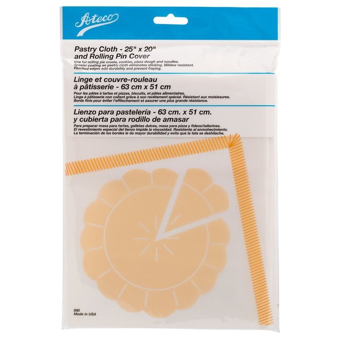 Ateco 690 Pastry Cloth and Rolling Pin Cover 25"x20"