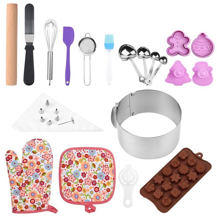 38pcs baking and pastry tools Professional cake ring 6 to 12 inch mold cake pops kit cake decorating kit biscuit...