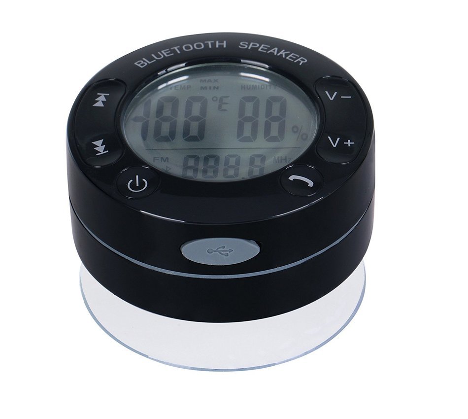 IreVoor Rechargeable Water Resistant Shower Bluetooth 3.0 Speaker - Portable Bluetooth Speaker With LCD Temperature...