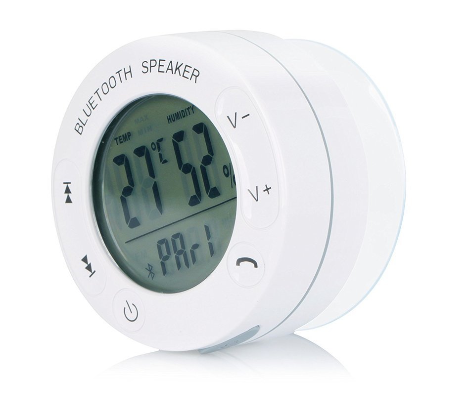 IreVoor Rechargeable Water Resistant Shower Bluetooth 3.0 Speaker - Portable Bluetooth Speaker With LCD Temperature... N3