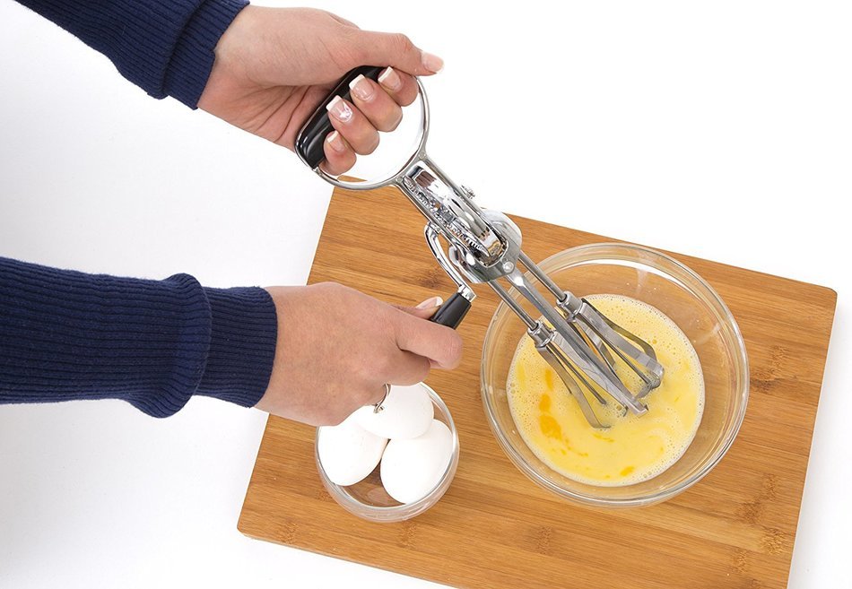 Best Rotary Egg Beater by ClickDamzon ~ Stainless Steel \ Plastic , Black Plastic Handle & Crank ~ Manual Egg... N6