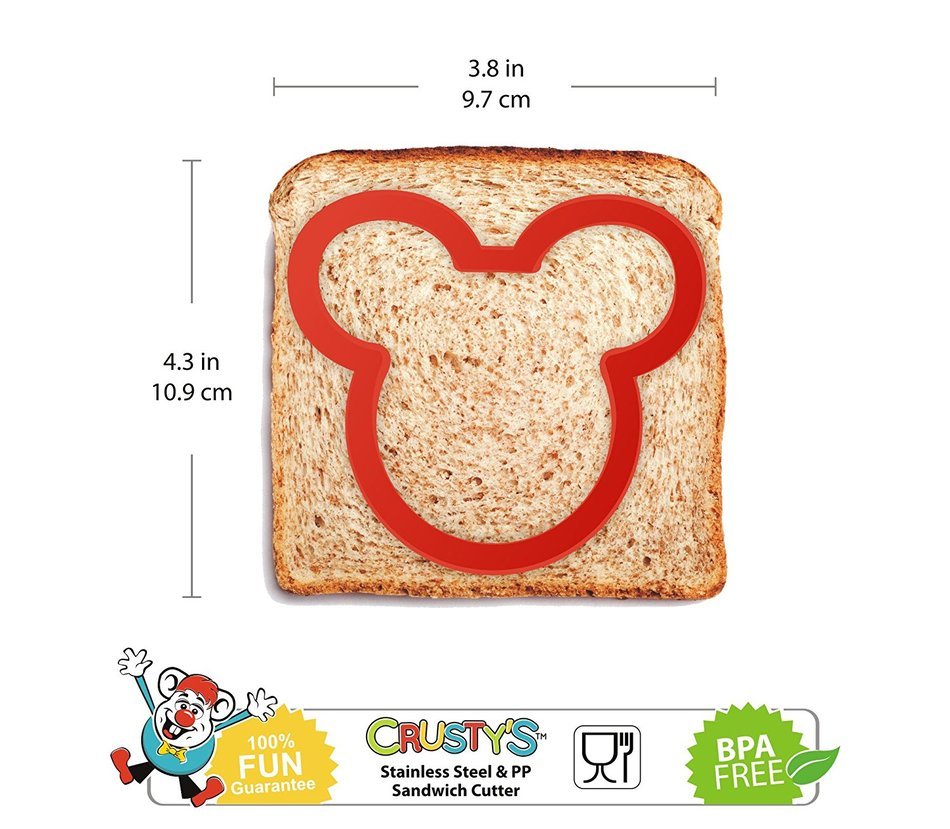 Crusty's Mickey Mouse Sandwich Cutter - High Quality Stainless Steel Crust & Cookie Cutter N2