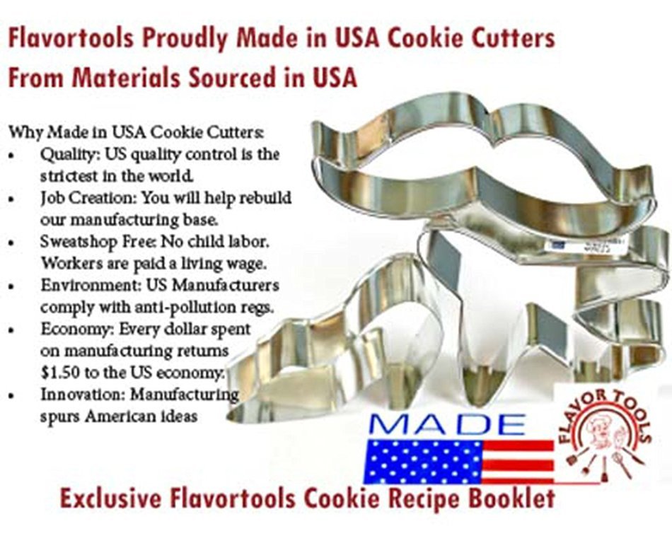 Flavortools Cowboy Cookie Cutter with Exclusive Flavortools Copyrighted Cookie Recipe Booklet, 4-Inch