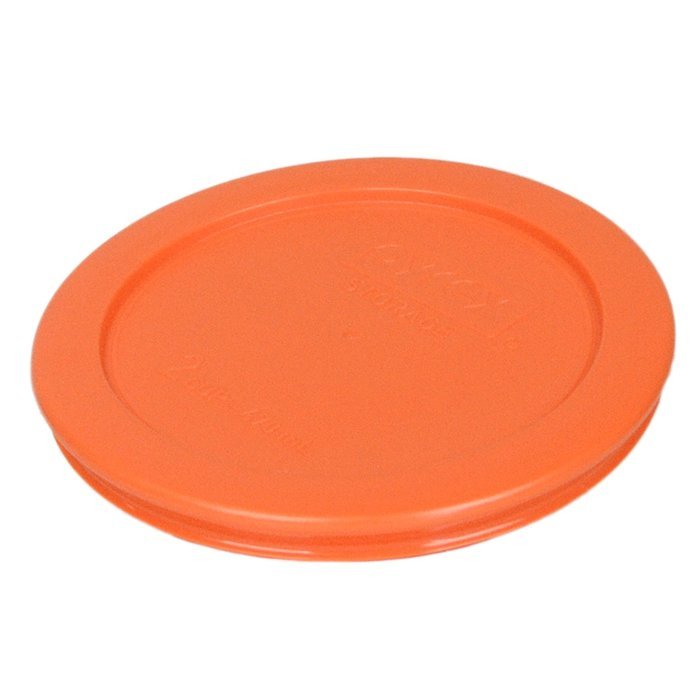 Pyrex Orange 2 Cup 4.5" Round Storage Cover #7200-PC for Glass Bowls - 2 Pack N3