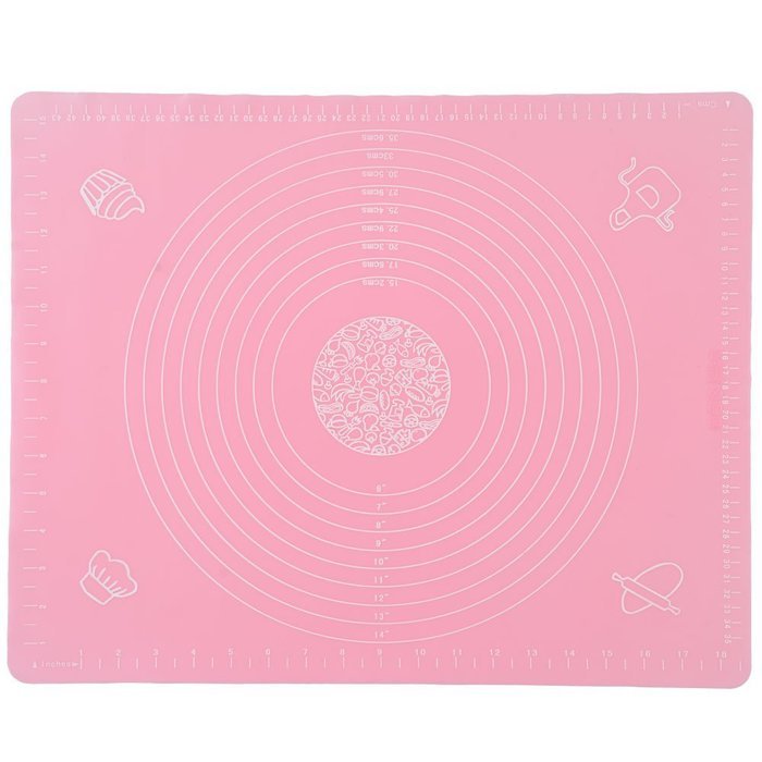 Non-stick Silicone Knead Dough Mat Sheet Placemat Pizza Mat + Rolling Pin N2