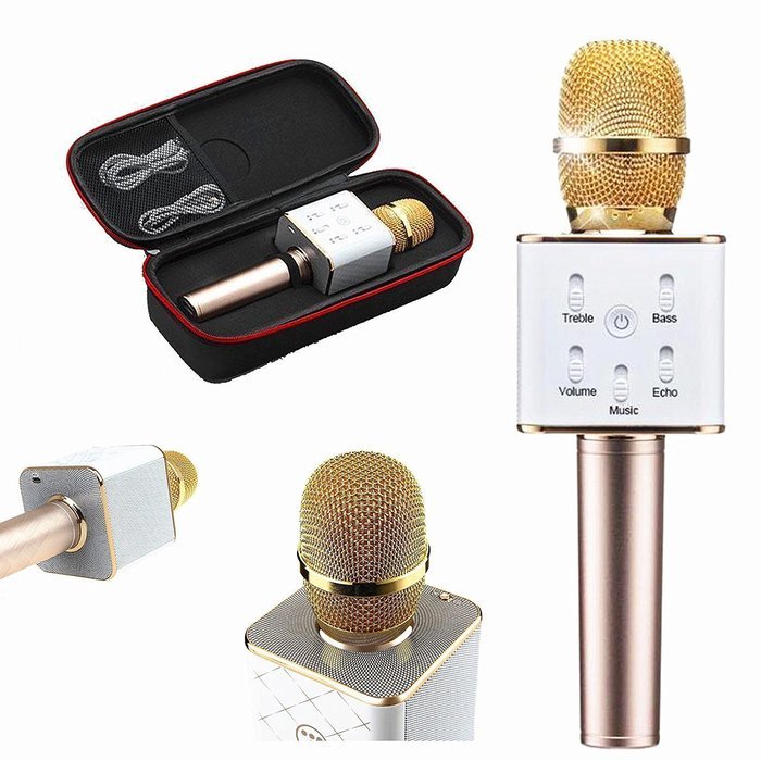 Wogiz Q7 Wireless Handheld Microphone Portable KTV Karaoke Stereo Player Bluetooth For Smart Phones iPhone/iPad...