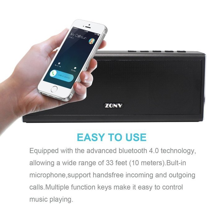 ZONV Portable Wireless Bluetooth Speaker 20W Output HD Bass Built-in Mic,Dual-Driver Portable Speakerphone with... N5