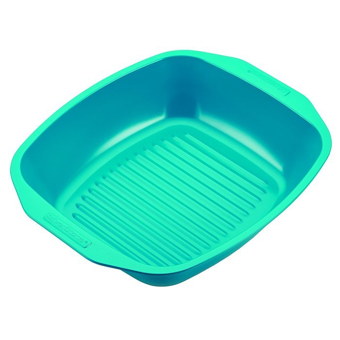 SilverStone Hybrid Ceramic Nonstick Bakeware Roaster with Self-Rack, 14 x 12-1/2", Marine Blue N4