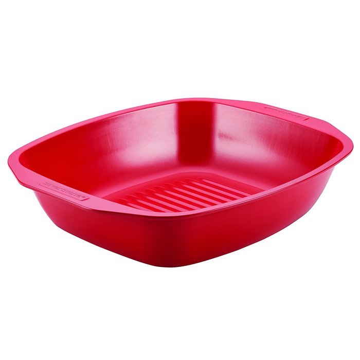 SilverStone Hybrid Ceramic Nonstick Bakeware Roaster with Self-Rack, 14 x 12-1/2", Marine Blue N6