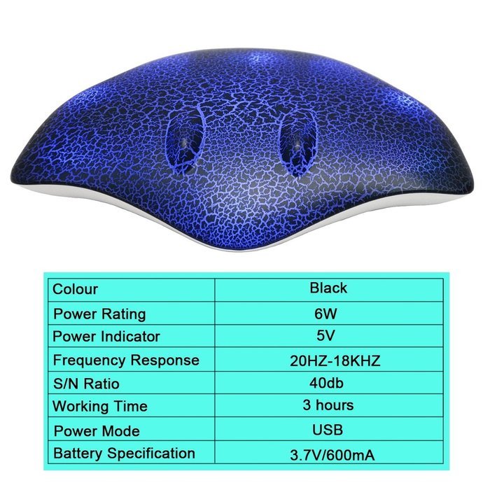 Global-store Wireless Bluetooth Stingray Speaker Portable Devil Rays Speaker with Dynamic LED Lights & Support... N5