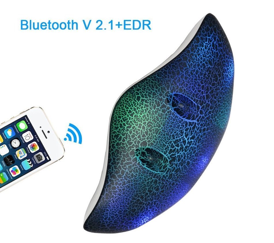 Global-store Wireless Bluetooth Stingray Speaker Portable Devil Rays Speaker with Dynamic LED Lights & Support... N7