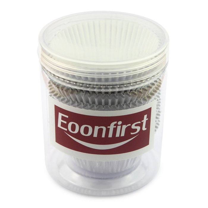 Eoonfirst Silver Foil Metallic Cupcake Case Liners Baking Muffin Paper Cases 176 Pcs N4