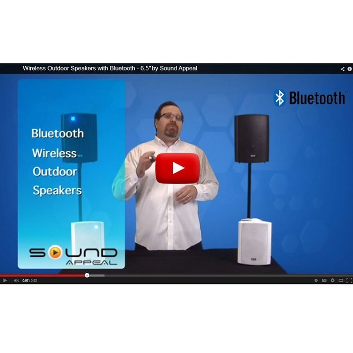 Sound Appeal Wireless Bluetooth Weatherproof Speakers (Black, 6.50 Inch, Pair) N3