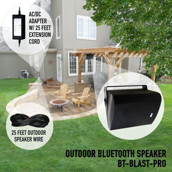 Sound Appeal Wireless Bluetooth Weatherproof Speakers (Black, 6.50 Inch, Pair) N8