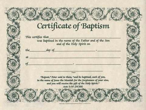 Certificate Baptism w/Romans 6:3-4 (Parchment) (Pkg-6)