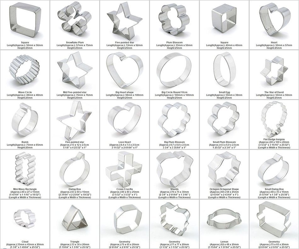 30pcs Fondant Gingerbread Pastry Biscuit Jelly Sandwiches Cookie Cutter Set Mold Metal Mould Xmas Christmas Tree... N12