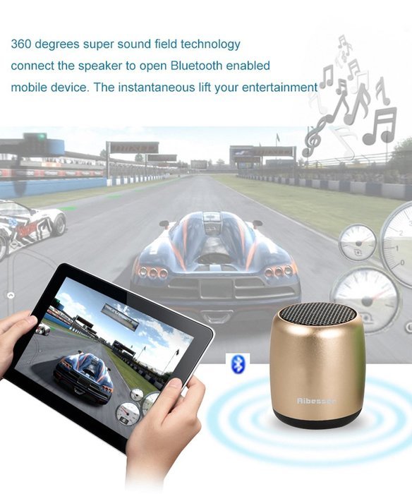 Mini Bluetooth Speaker Portable, Aibesser Built-in Mic with Selfie Camera Feature for iPhone ,Tablet (Blue) N11
