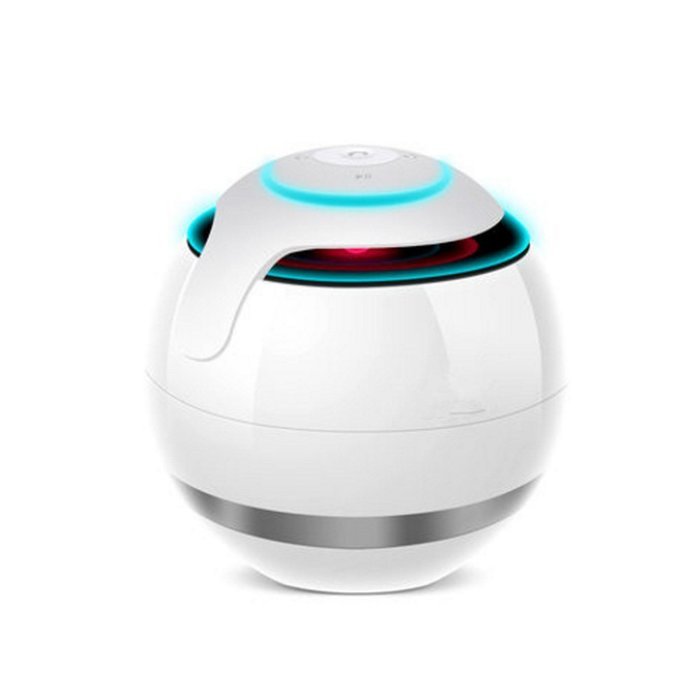 Portable multicolored ball with light Bluetooth speaker outdoor card Speaker phone （White)